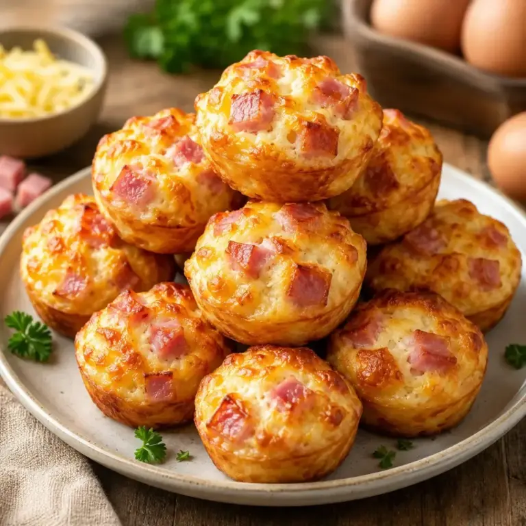 Recette facile de muffins salés au jambon et fromage