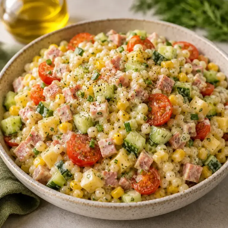 Salade de Perles aux Saveurs de Jambon et Fromage : Notre Recette Facile